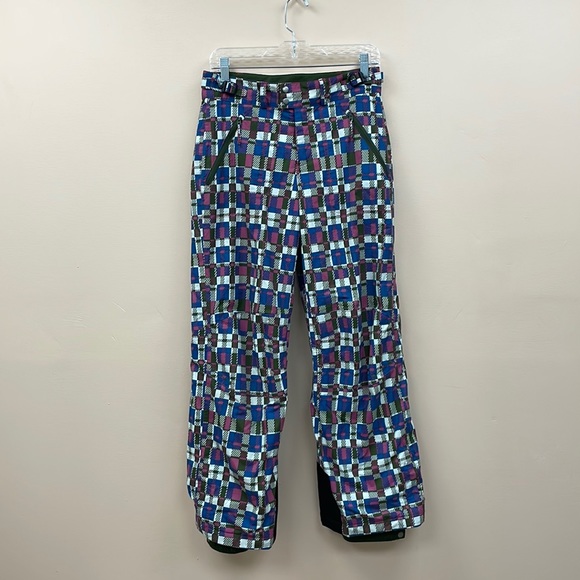 Girl's Boy's Columbia Geometric Snow Pants Ski Snowboard Multicolor Size 14/16 - Picture 1 of 15